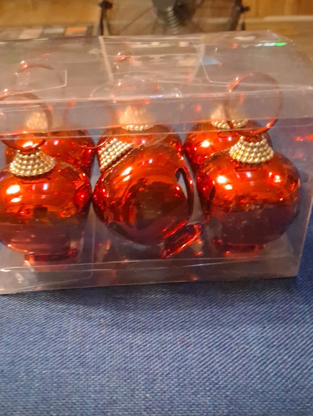 Christmas Holiday Glass Bell Ornaments Napkin Rings